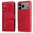 Mobigear Zipper iPhone 17 Pro Max Hoesje Bookcase Portemonnee - Rood