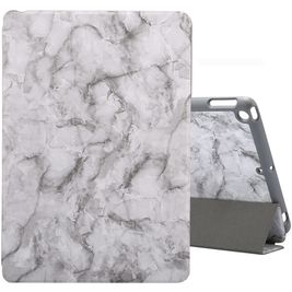 Mobigear Tri-Fold Marble iPad 7 (2019) Hoes Bookcase + Stylus Houder - Grijs