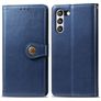 Mobigear Snap Button Samsung Galaxy S21 FE Hoesje Bookcase Portemonnee - Blauw