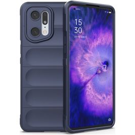 Mobigear Bumpy OPPO Find X5 Pro Hoesje Flexibel TPU Backcover - Donkerblauw