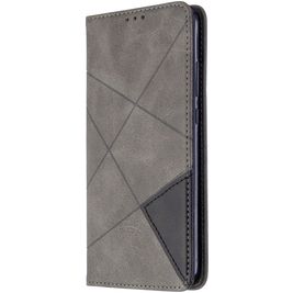 Mobigear Rhombus Slim Huawei P40 Lite E Hoesje Bookcase - Grijs Mobigear Rhombus Slim Huawei P40 Lite E Hoesje Bookcase - Grijs