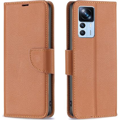 Mobigear Wallet Xiaomi 12T Hoesje Bookcase Portemonnee - Bruin