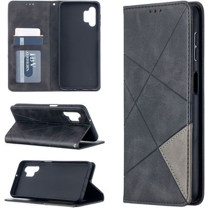 Mobigear Rhombus Slim Samsung Galaxy A32 5G Hoesje Bookcase - Zwart