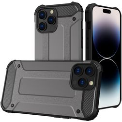 Mobigear Outdoor iPhone 15 Pro Max Hoesje Hardcase Backcover Shockproof - Grijs