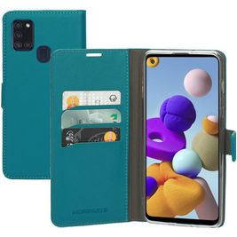 Mobiparts Saffiano Wallet Samsung Galaxy A21s Hoesje Bookcase Portemonnee - Turquoise