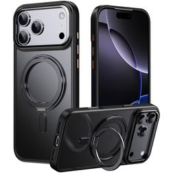 Mobigear Frosted Mag iPhone 17 Pro MagSafe Hoesje Hardcase Backcover met Standaard - Zwart