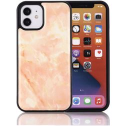 Mobigear Marble Glass iPhone 12 Mini MagSafe Hoesje Gehard Glas Backcover - Goud