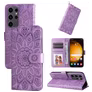 Mobigear Sunflower Samsung Galaxy S24 Ultra Hoesje Bookcase Portemonnee - Paars
