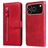 Mobigear Zipper iPhone 17 Pro Hoesje Bookcase Portemonnee - Rood