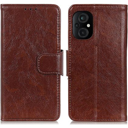 Mobigear Classy POCO M5 Hoesje Bookcase Portemonnee - Bruin
