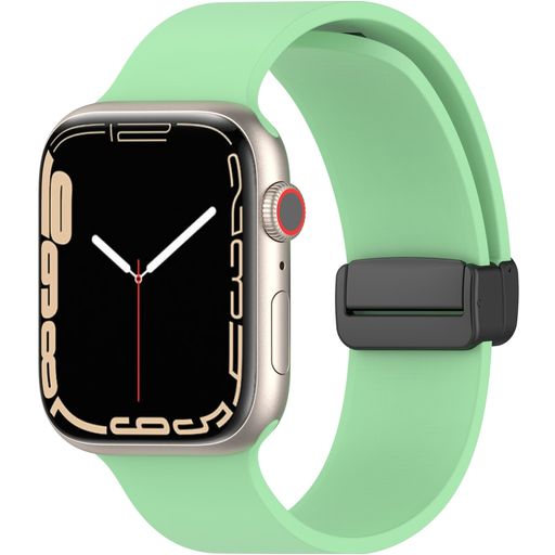 Mobigear Sport Mag Siliconen Apple Watch Bandje Magneetsluiting - 42/41/40/38 mm - Pastelgroen