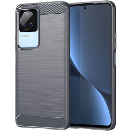 Mobigear Brushed Slim POCO F4 Hoesje Flexibel TPU Backcover - Grijs