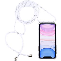 Mobigear Lanyard iPhone 11 Flexibel TPU Hoesje met koord - Transparant / Wit