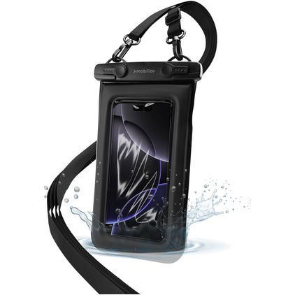 Mobilize Floating Bag Flexibel TPU Waterbestendig Hoesje (max 19 cm x 11 cm) - Zwart