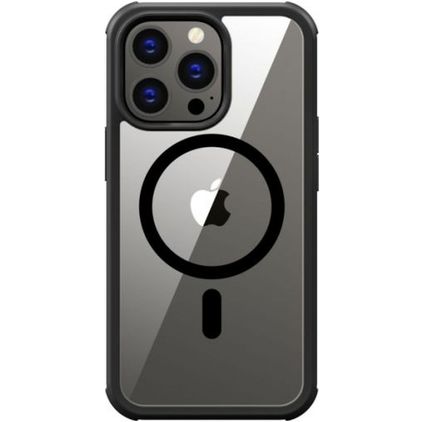 Valenta Full Cover iPhone 14 Pro Max MagSafe Hoesje Gehard Glas Backcover Shockproof - Transparant / Zwart