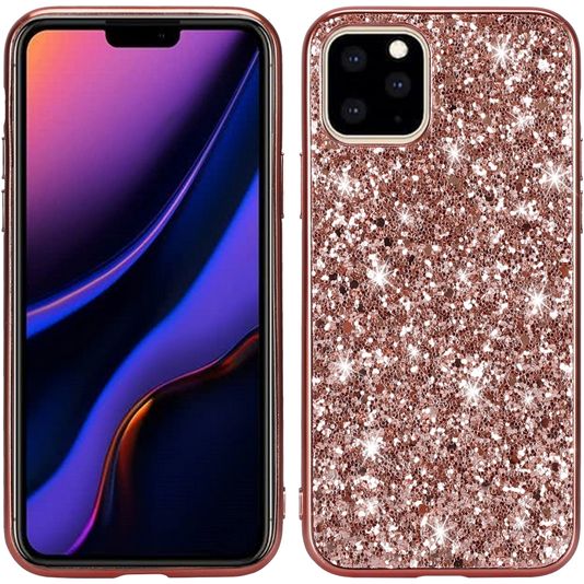 Mobigear Shockproof Glitter Powder TPU Case Rose Gold Apple iPhone 11
