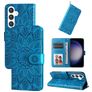 Mobigear Sunflower Samsung Galaxy S24 Plus Hoesje Bookcase Portemonnee - Blauw
