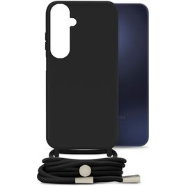 Mobilize Lanyard Gelly Samsung Galaxy A15 Flexibel TPU Hoesje met koord - Zwart