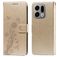 Mobigear Flowers OPPO Find X9 Hoesje Bookcase Portemonnee - Goud