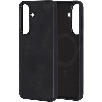 Mobiparts Classic Samsung Galaxy A57 MagSafe Hoesje TPU,Kunstleer Backcover - Graphite Black