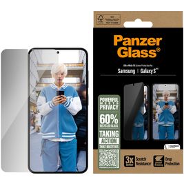 PanzerGlass Ultra-Wide Fit Privacy Samsung Galaxy S25 Glazen Screenprotector Privacy - Case Friendly - Zwart