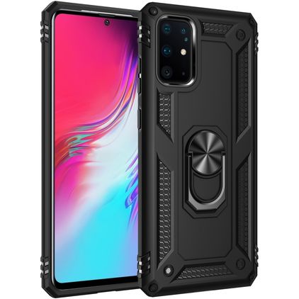 Mobigear Armor Ring Samsung Galaxy S20 Ultra Hoesje Hardcase Backcover Shockproof met Ringhouder - Zwart