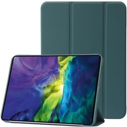 Mobigear Tri-Fold Gel iPad 11 (2025) Hoes TPU,Kunstleer Bookcase - Groen