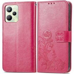 Mobigear Clover Realme C35 Hoesje Bookcase Portemonnee - Magenta