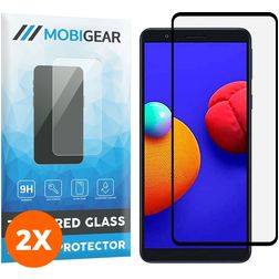 Mobigear Premium Samsung Galaxy A01 Core Glazen Screenprotector - Case Friendly - Zwart (2-Pack)