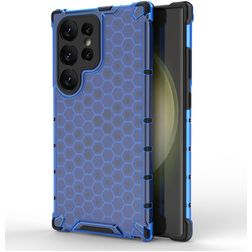 Mobigear Honeycomb Samsung Galaxy S24 Ultra Hoesje Hardcase Backcover Shockproof - Blauw