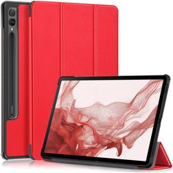 Mobigear Tri-Fold Samsung Galaxy Tab S9 Plus Hoes Bookcase + Stylus Houder - Rood