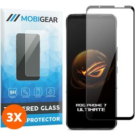 Mobigear Premium ASUS ROG Phone 7 Glazen Screenprotector - Case Friendly - Zwart (3-Pack)