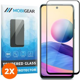 Mobigear Premium Xiaomi Redmi 10 5G Glazen Screenprotector - Case Friendly - Zwart (2-Pack)