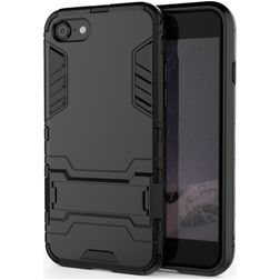 Mobigear Armor Stand iPhone 8 Hoesje Hardcase Backcover Shockproof met Standaard - Zwart