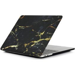 Mobigear Marble MacBook Pro 16 Inch (2021-2026) Hoes Hardshell Laptopcover MacBook Case - Zwart / Bruin - Model A2485 / A2780 / A2991 / A3186 / A3428 / A3429