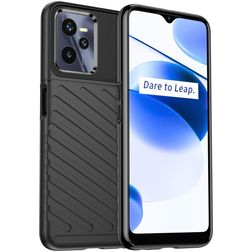 Mobigear Groove Realme C35 Hoesje Flexibel TPU Backcover - Zwart