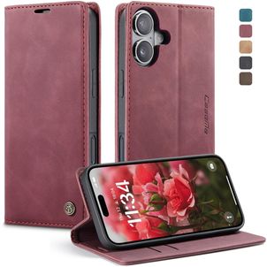 CaseMe 013 iPhone 17 Hoesje Bookcase Portemonnee - Rood