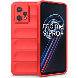 Mobigear Bumpy Realme 9 Pro Plus Hoesje Flexibel TPU Backcover - Rood