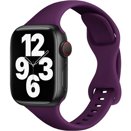Mobigear Sport Slim Siliconen Apple Watch Bandje Druksluiting - 42/41/40/38 mm - Paars