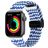 Mobigear Braided Mag Nylon Apple Watch Bandje Magneetsluiting - 49/46/45/44 mm - Zwart / Wit