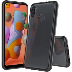 Mobigear Crystal Samsung Galaxy A11 Hoesje Hardcase Backcover - Zwart / Transparant