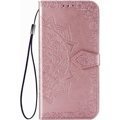 Mobigear Mandala Motorola One Hyper Hoesje Bookcase Portemonnee - Roségoud
