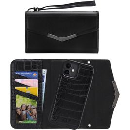 Mobilize Elegant Magnet iPhone 12 Mini Hoesje Uitneembare 2in1 Clutch - Black Croco