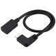 Mobigear 90 Degrees USB-C naar USB-C Verlengkabel 0.3 Meter - Zwart
