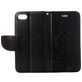 Mobigear Flowers iPhone SE (2020) Hoesje Bookcase Portemonnee - Zwart