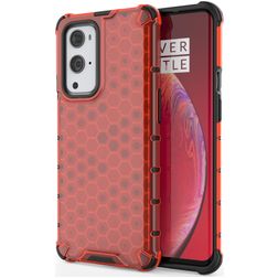 Mobigear Honeycomb OnePlus 9 Pro Hoesje Hardcase Backcover Shockproof - Rood