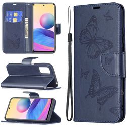 Mobigear Butterfly POCO M3 Pro Hoesje Bookcase Portemonnee - Blauw