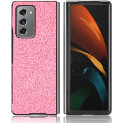 Mobigear Croco Samsung Galaxy Z Fold 2 Hoesje Hardcase Backcover - Roze