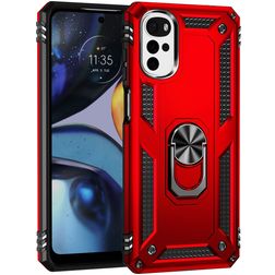 Mobigear Armor Ring Motorola Moto G22 Hoesje Hardcase Backcover Shockproof met Ringhouder - Rood