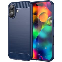 Mobigear Brushed Slim iPhone 17 Hoesje Flexibel TPU Backcover - Blauw